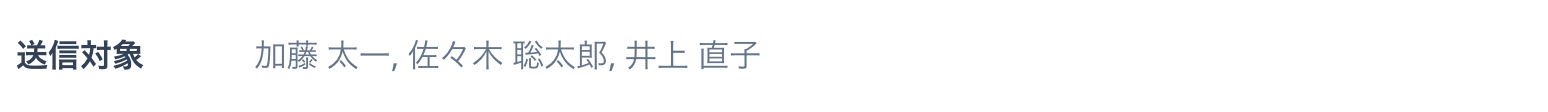 ダイアログの送信対象欄。チェックした友だちの名前が一覧表示されている